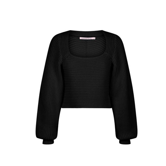 NEW HANSEN & GRETEL women's bruna ribbed sweater in black - Picture 1 of 4